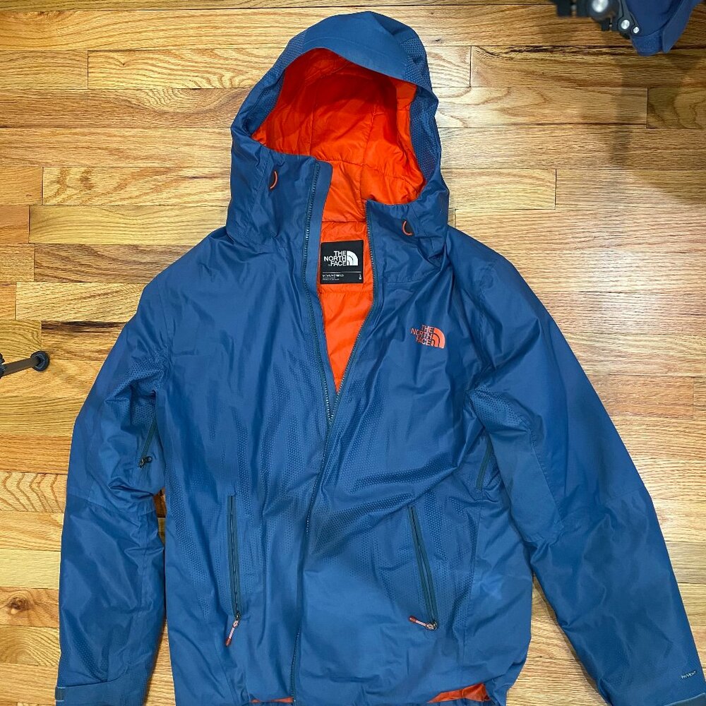 North Face Mens Hooded Puffer Jacket - Blue - Large